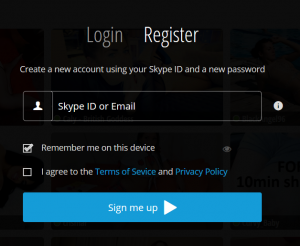 SkyPrivate register