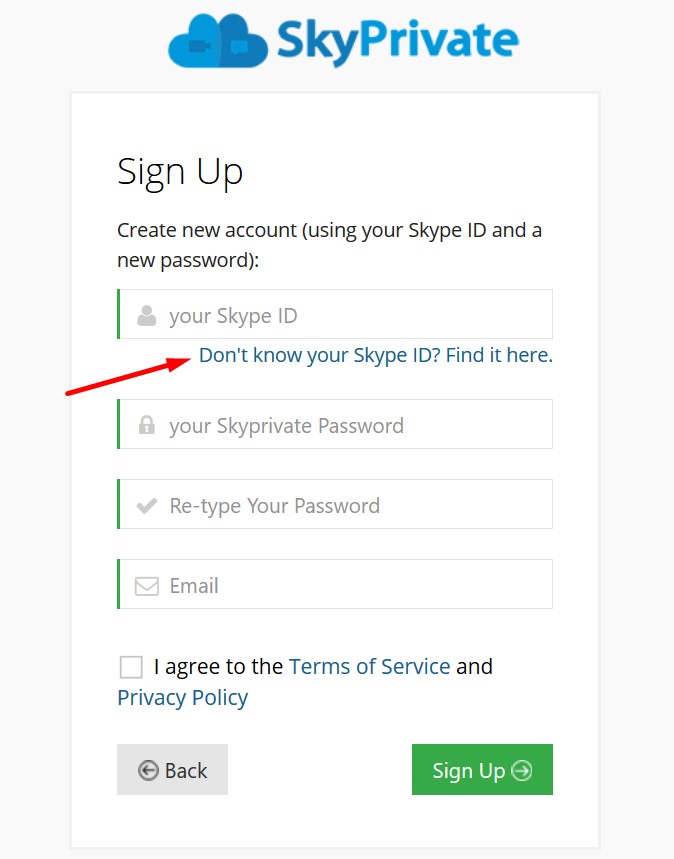 how to find skype password from username